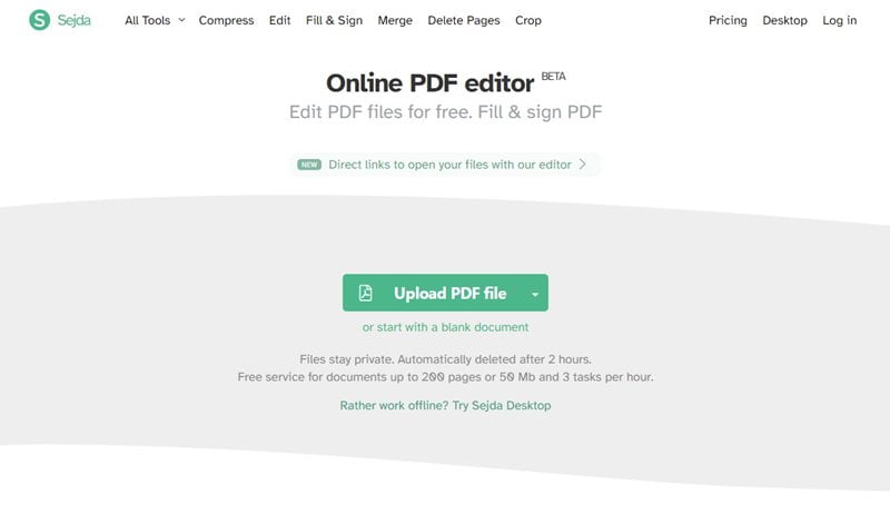 Sejda Online PDF Editor