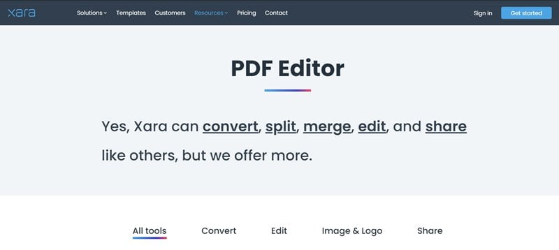 Xara Cloud PDF Editor