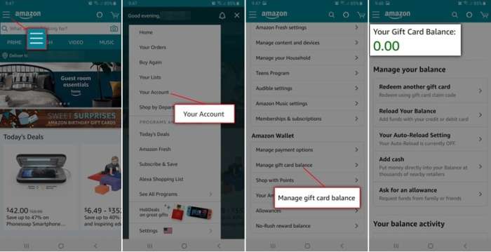 How to check my amazon gift card balance