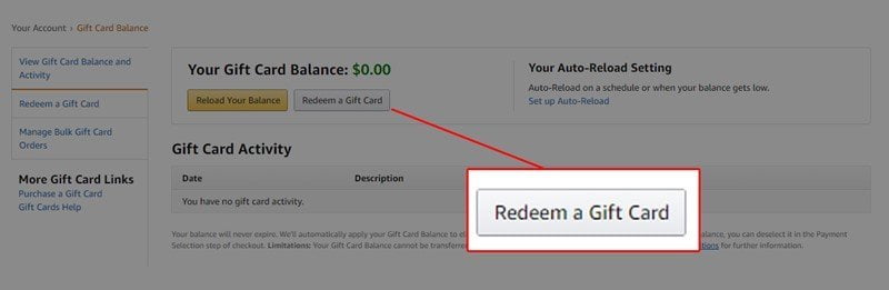 How to Check Amazon Gift Card Balance on desktop 3