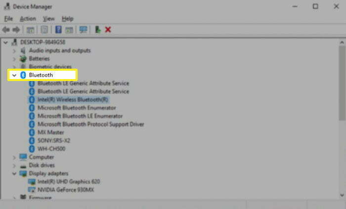 Use the Device Manager to Check for Bluetooth Connectivity