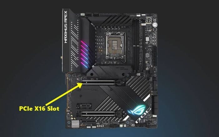 Where Is the PCIe x16 Slot Located on the Motherboard