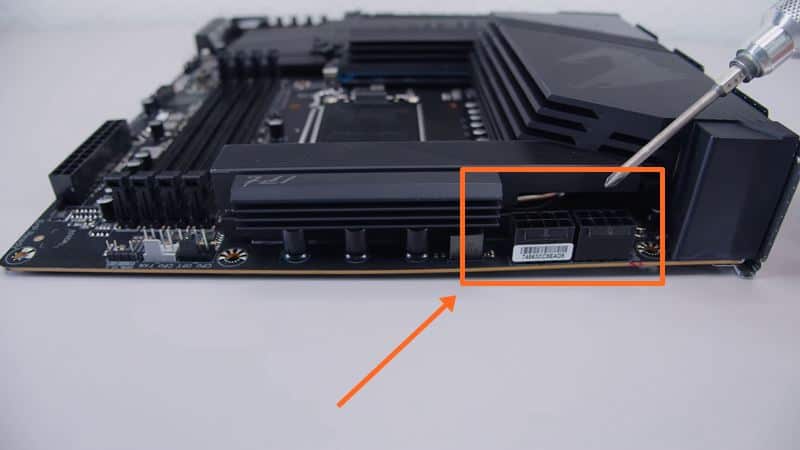 location of EPS CPU power connector on a motherboard